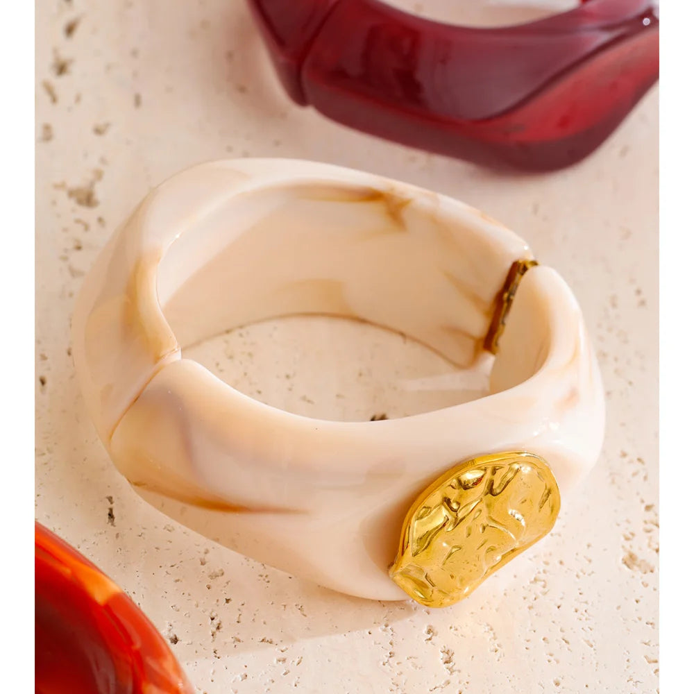 Resin Wide Bangle Bracelet