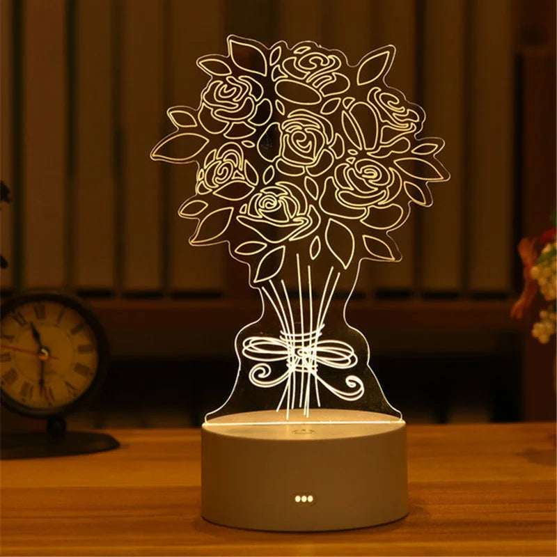 Personalized 3D LED Night Light USB Decor