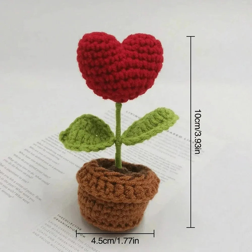 Crochet Flower Pot Simulation Plant Decor Gift