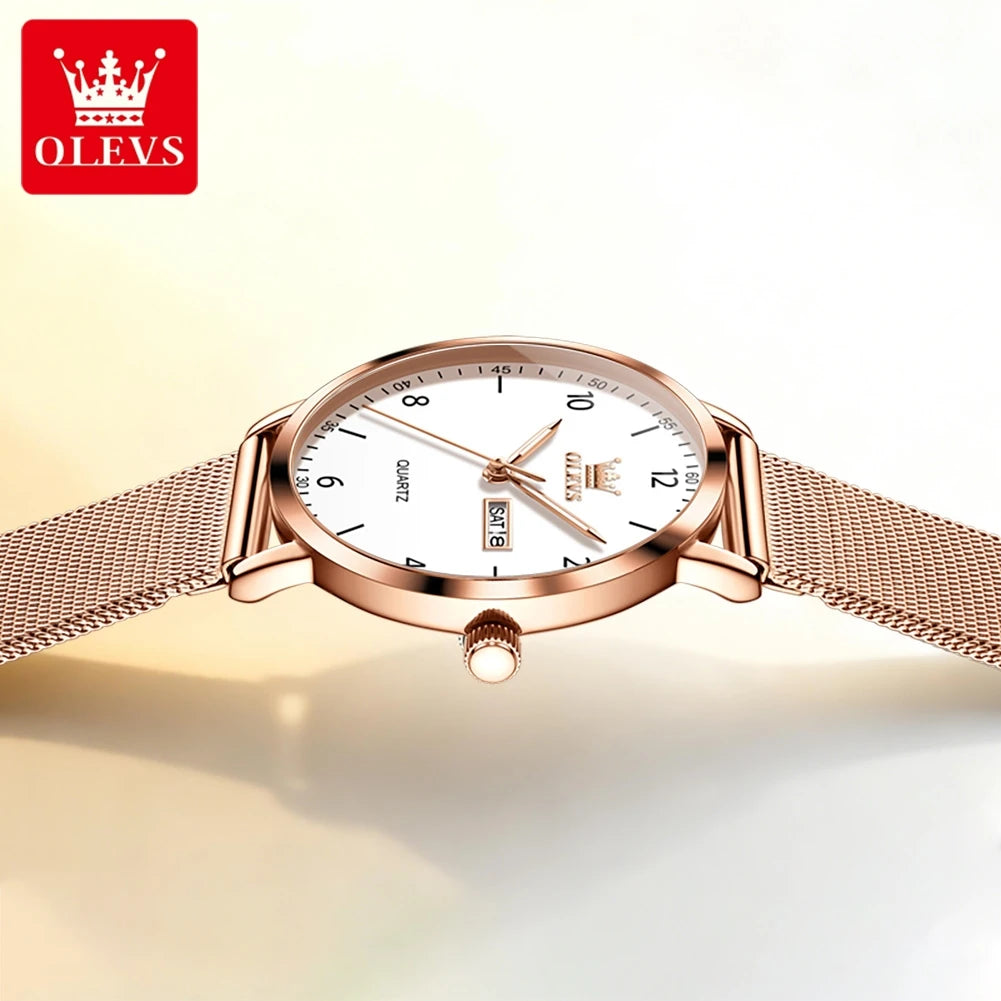 OLEVS Mesh Steel Digital Watch