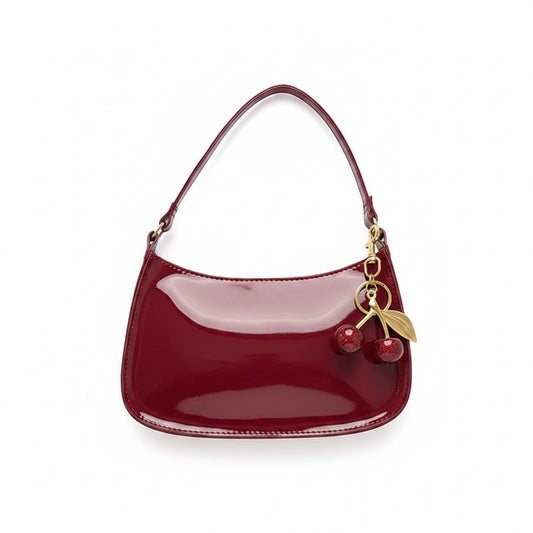Leather Shoulder Bag Cherry
