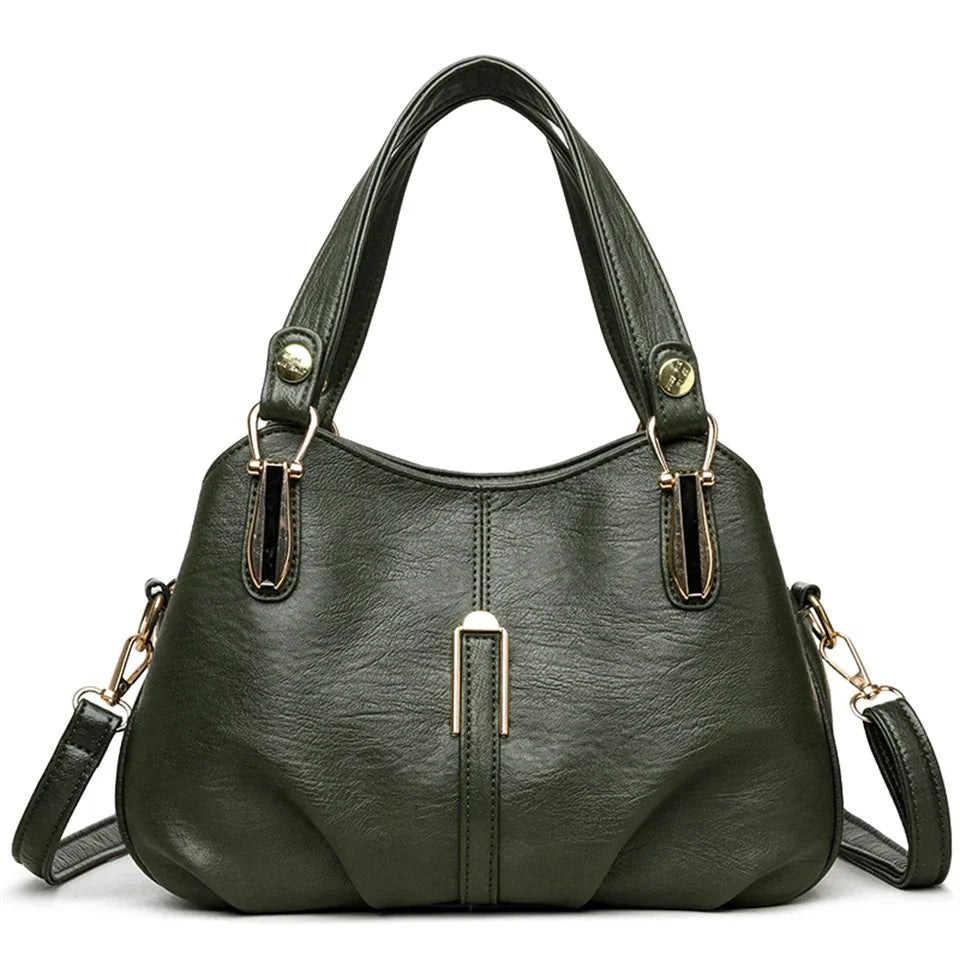 Women's Leather Commuter Tote Crossbody Bag