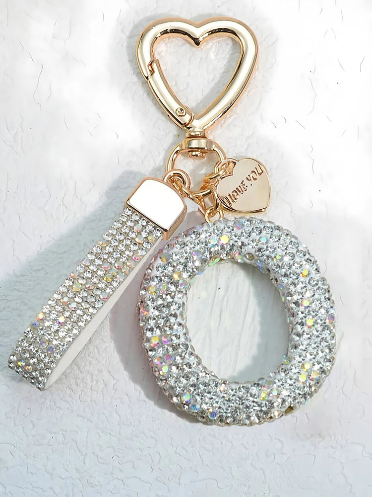 Crystal Initial Letter Keychain