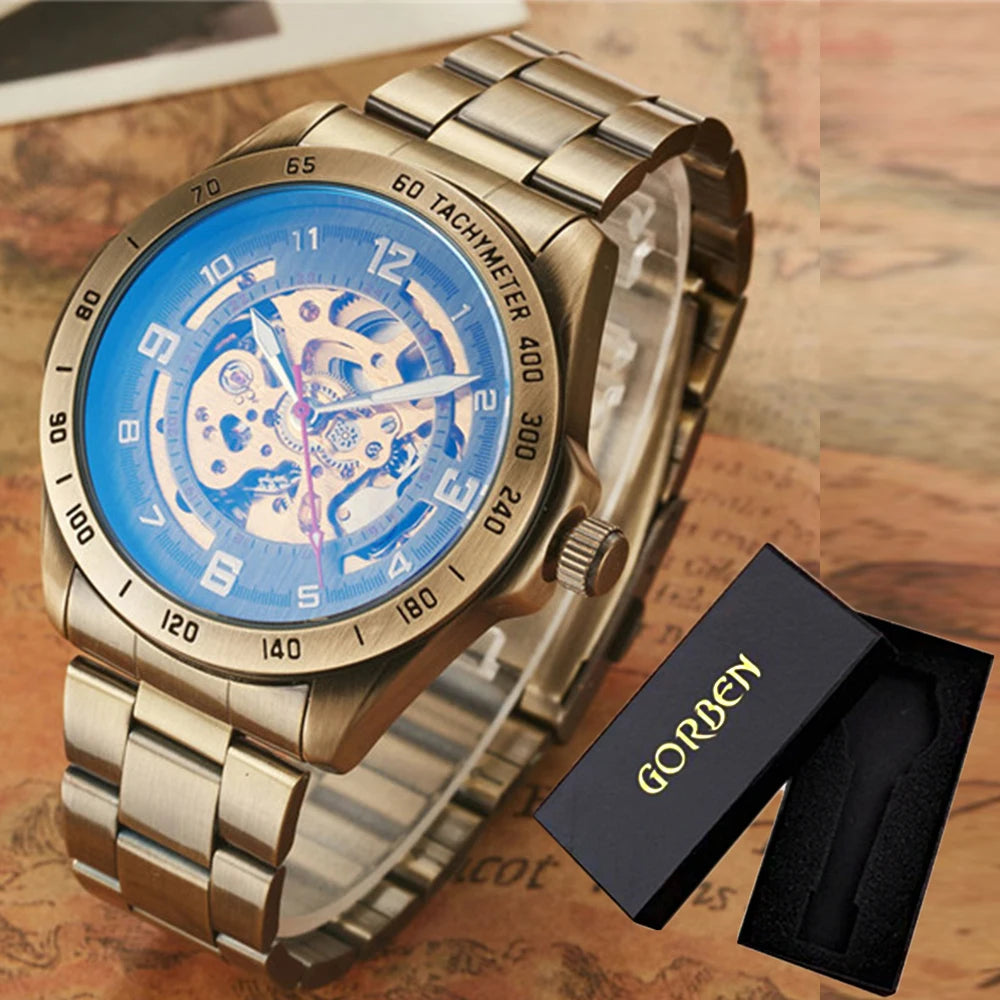 Men's Retro Leather Mechanical Watch