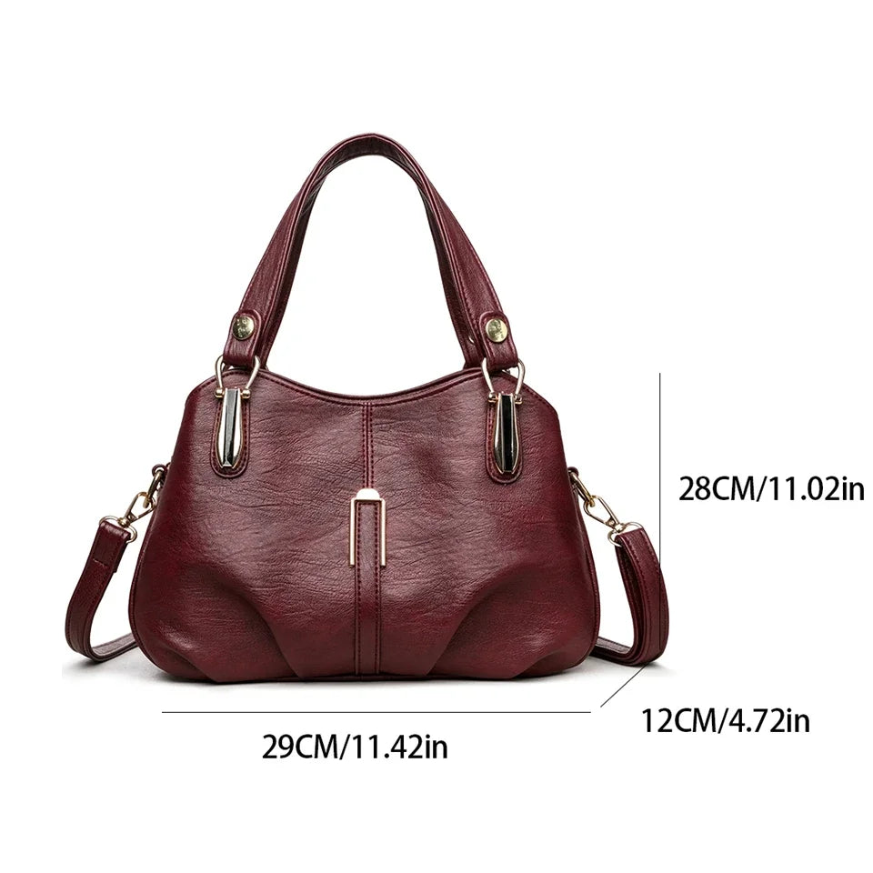 Women's Leather Commuter Tote Crossbody Bag