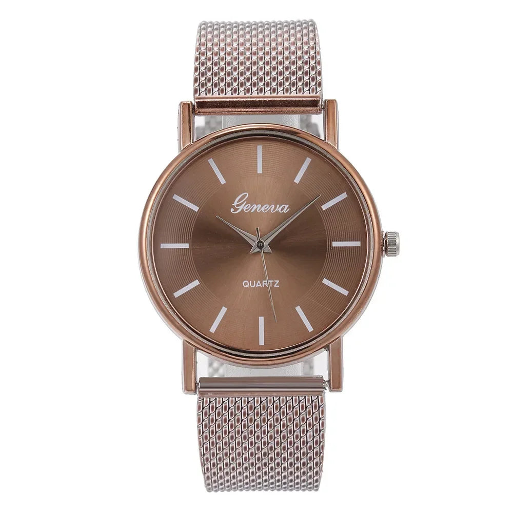 Rose Gold Heart Dial Ladies Watch