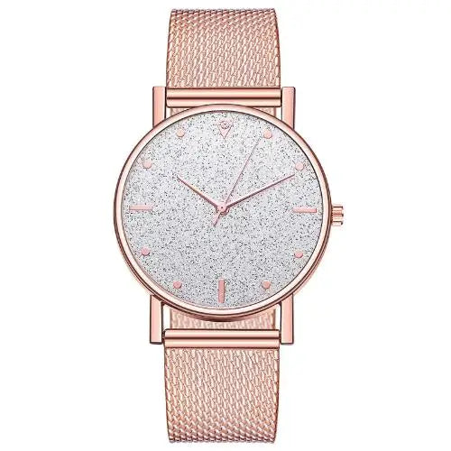 Rose Gold Heart Dial Ladies Watch
