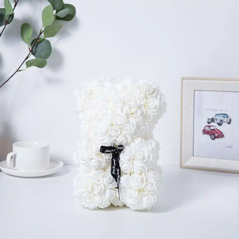Rose Bear with Simulated Flowers