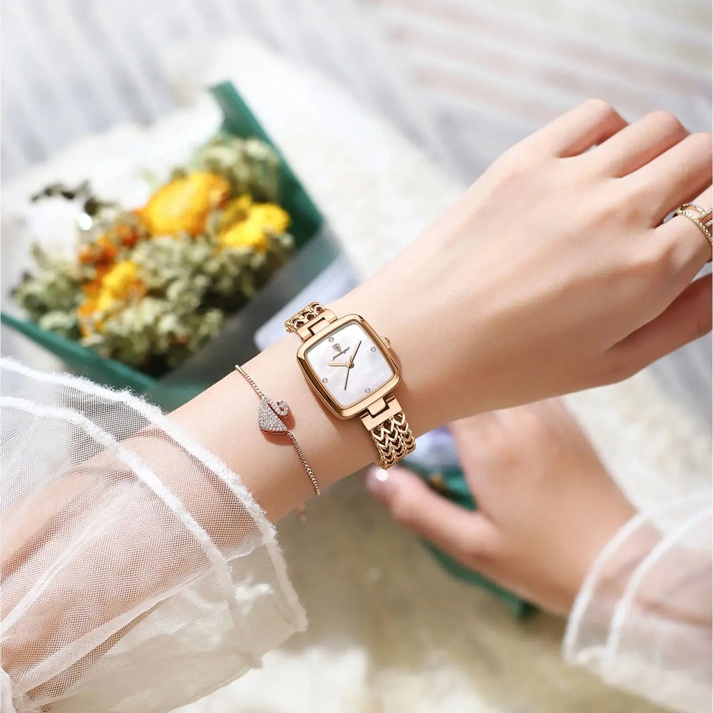 POEDAGAR Square Women Watch