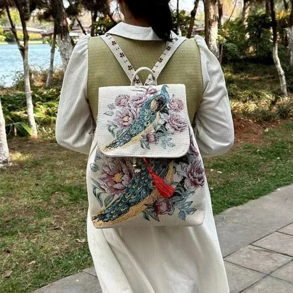 Canvas Backpack Ethnic Style