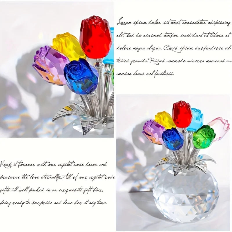 Colorful Crystal Rose Bouquet Eternal Gift