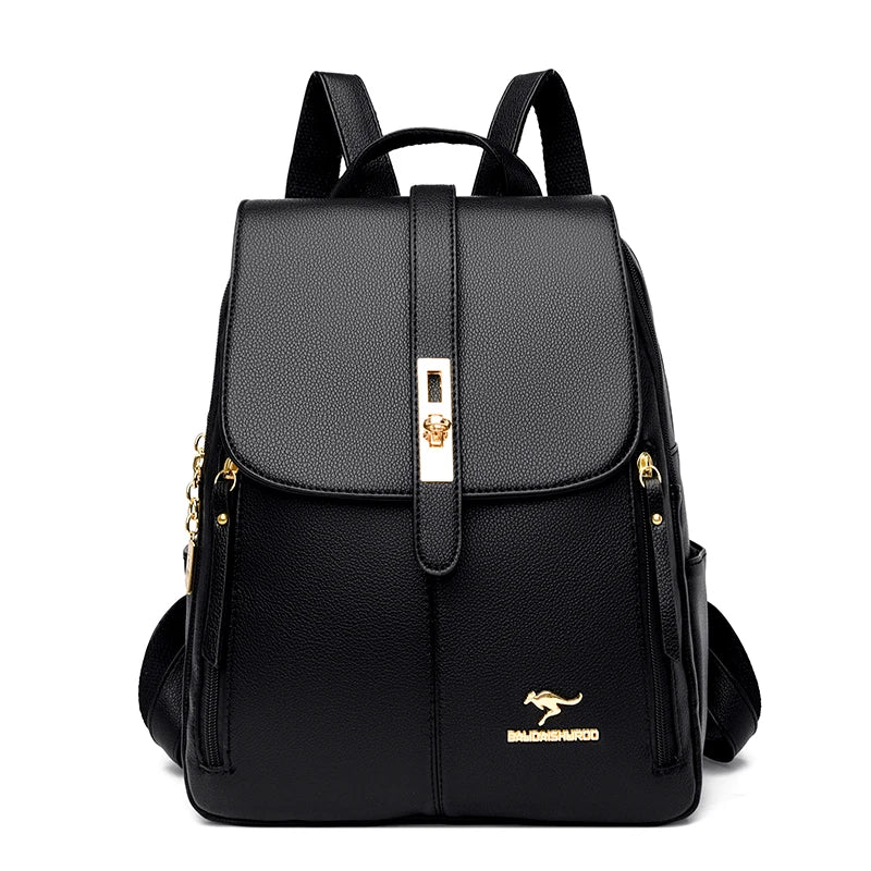 Vintage Leather Women Backpack