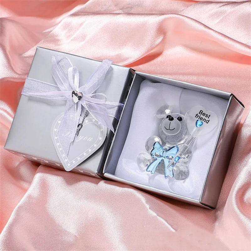 Crystal Bear Rose Gift Box Valentine