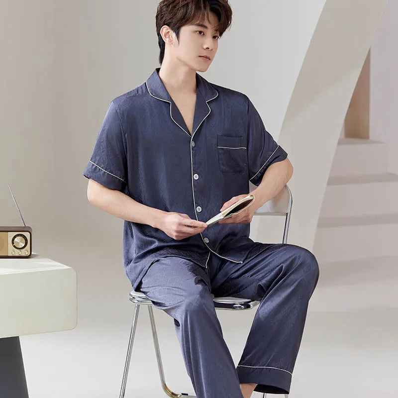 Ice Silk Couple Pajama Set