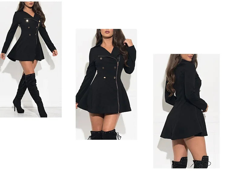 Y2K Zipper Women Trench Coat