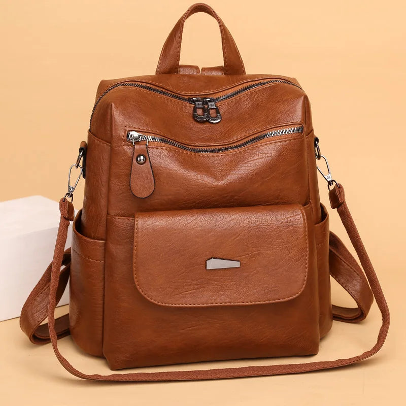 Genuine Leather Women Backpack