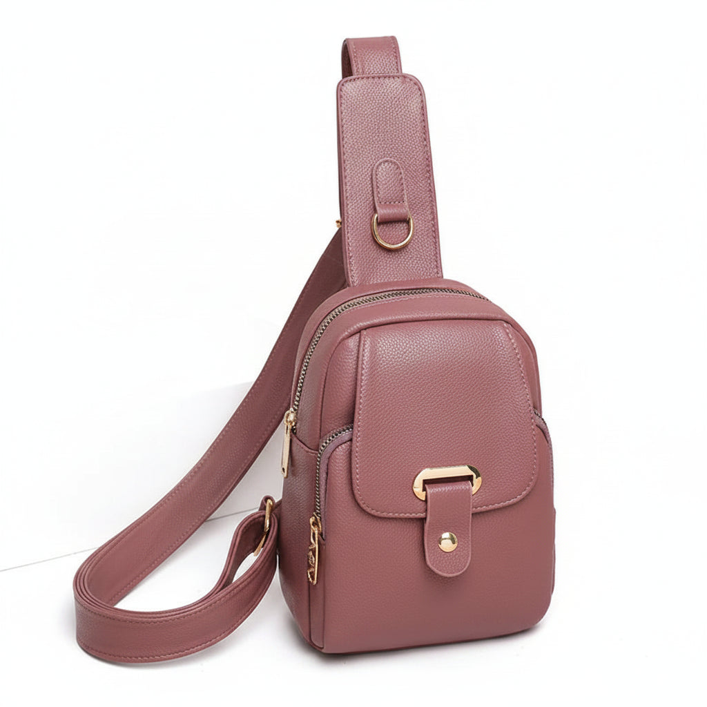 Women's Multi-Pocket PU Leather Crossbody Bag
