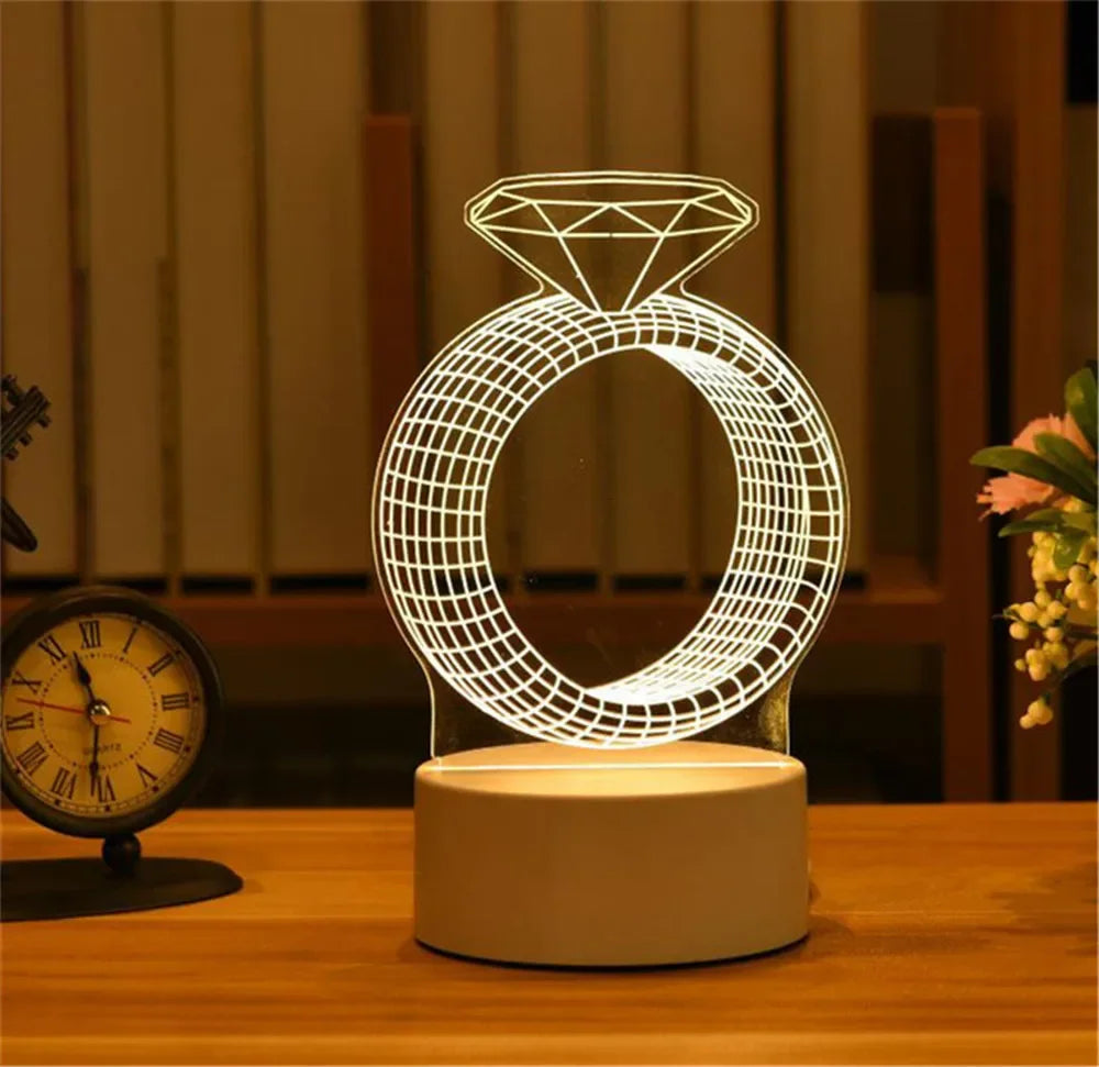 3D Acrylic Neon Sign LED Night Light USB