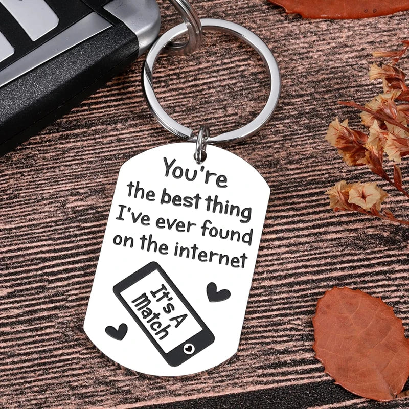 Funny Online Dating Keychain Couple Gift
