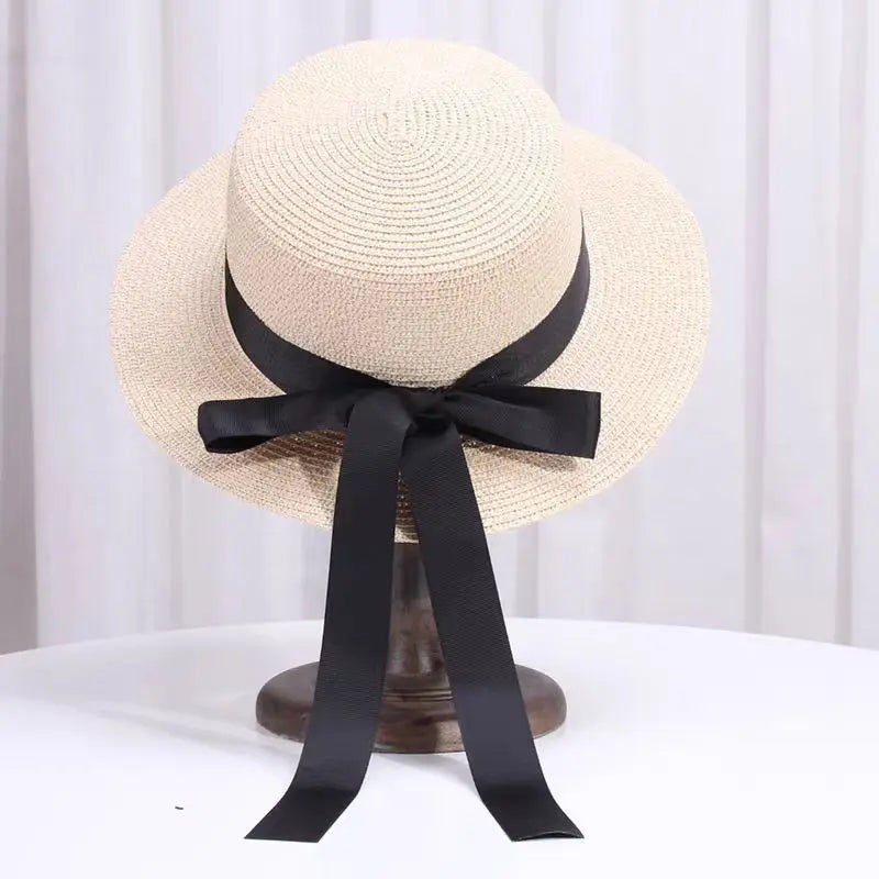 Straw Bow Fedora Sun Hat