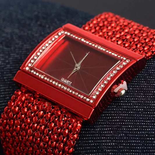 Bead Chain Rhinestone Bracelet Watch