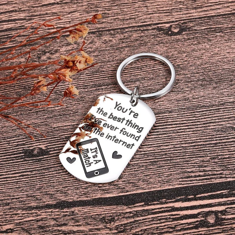 Funny Online Dating Keychain Couple Gift