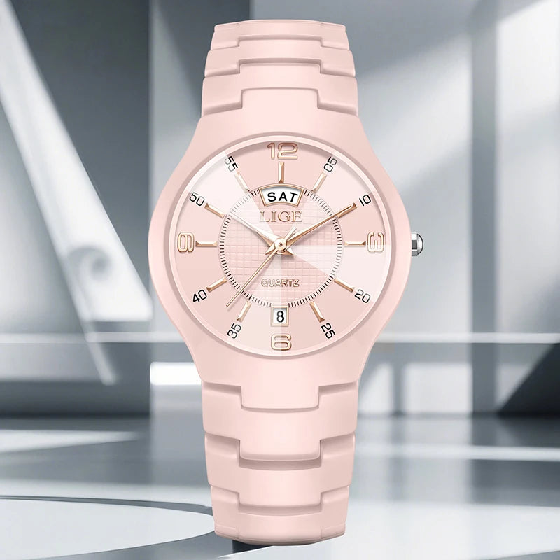 LIGE Ceramic Date Ladies Watch