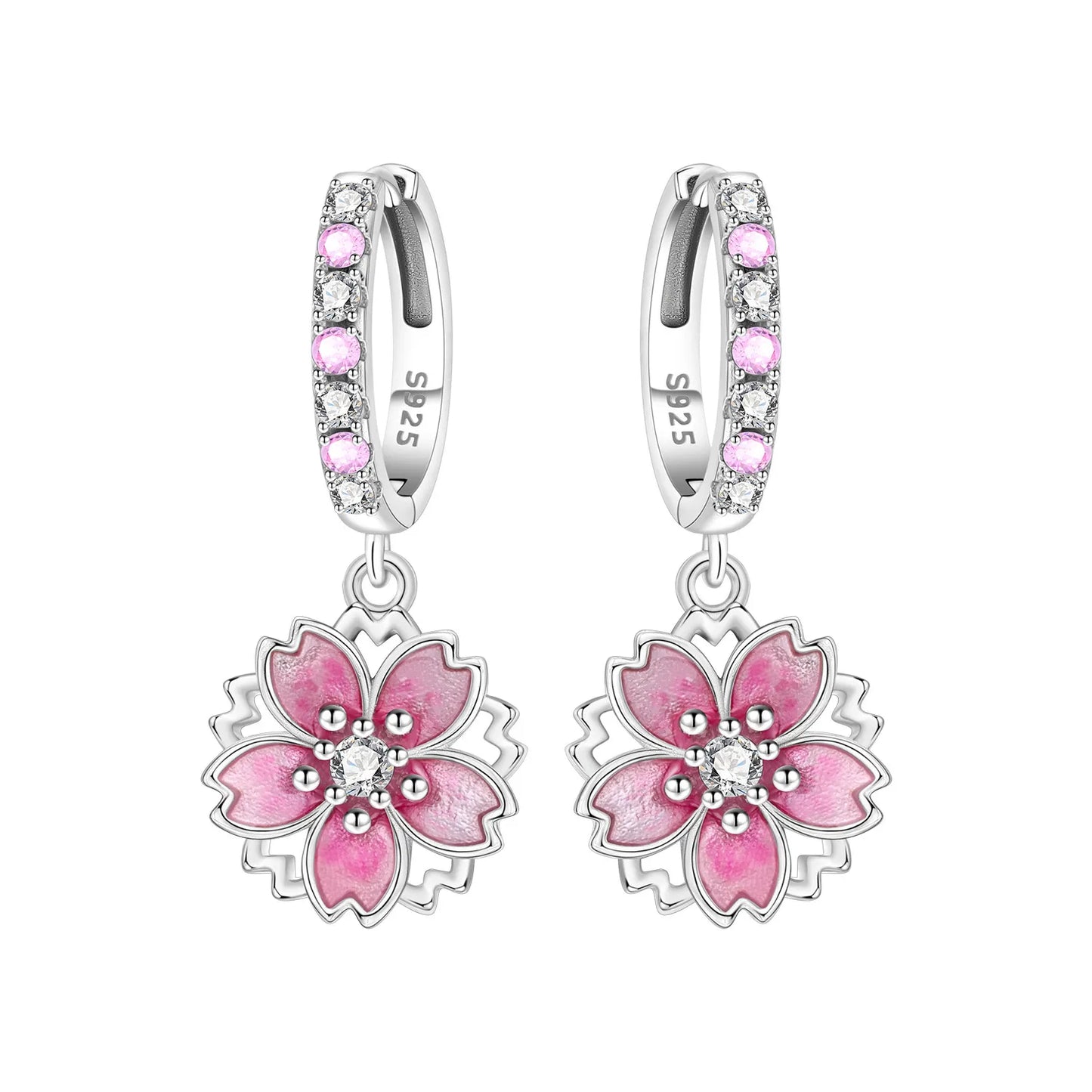Women's S925 Silver Daisy Hoop Earrings