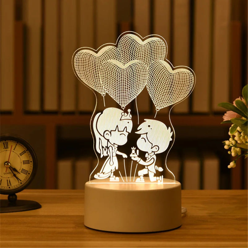 Personalized 3D LED Night Light USB Decor