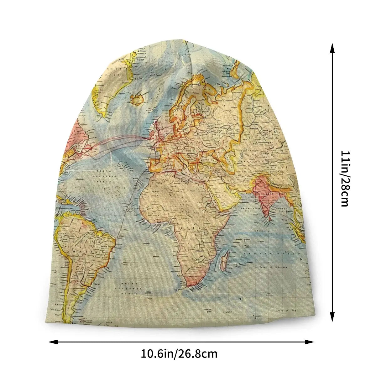 World Map Knitted Beanie