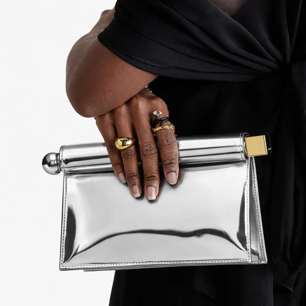 Women's Metal Clutch Prom Crossbody Bag
