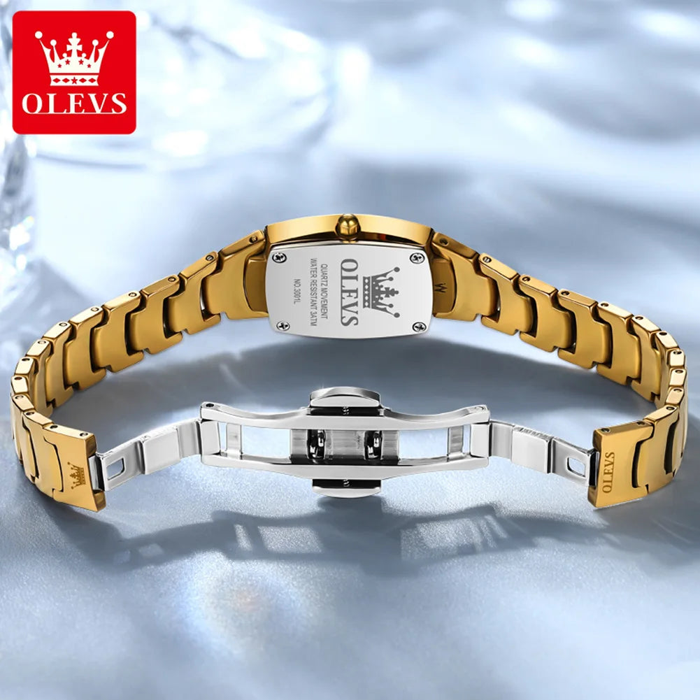 OLEVS Tonneau Steel Ladies Watch