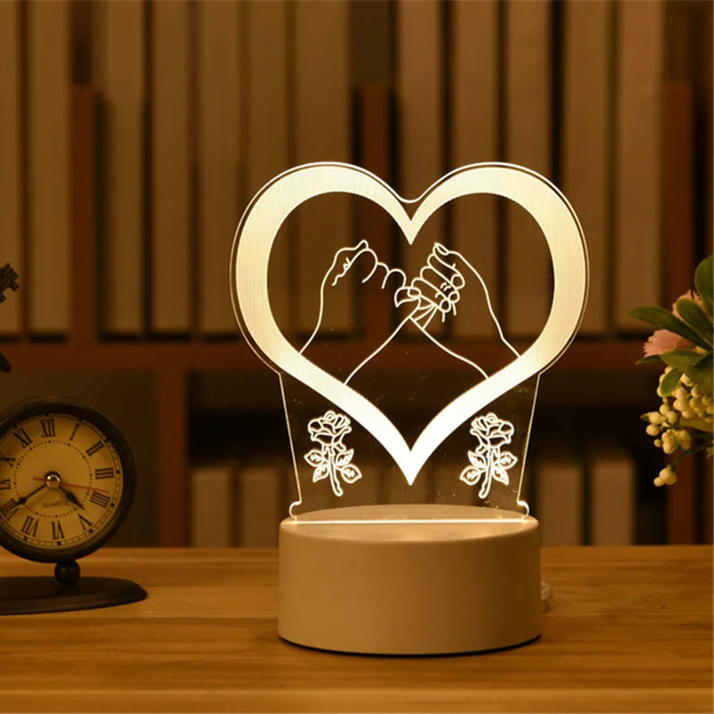 Personalized 3D LED Night Light USB Decor