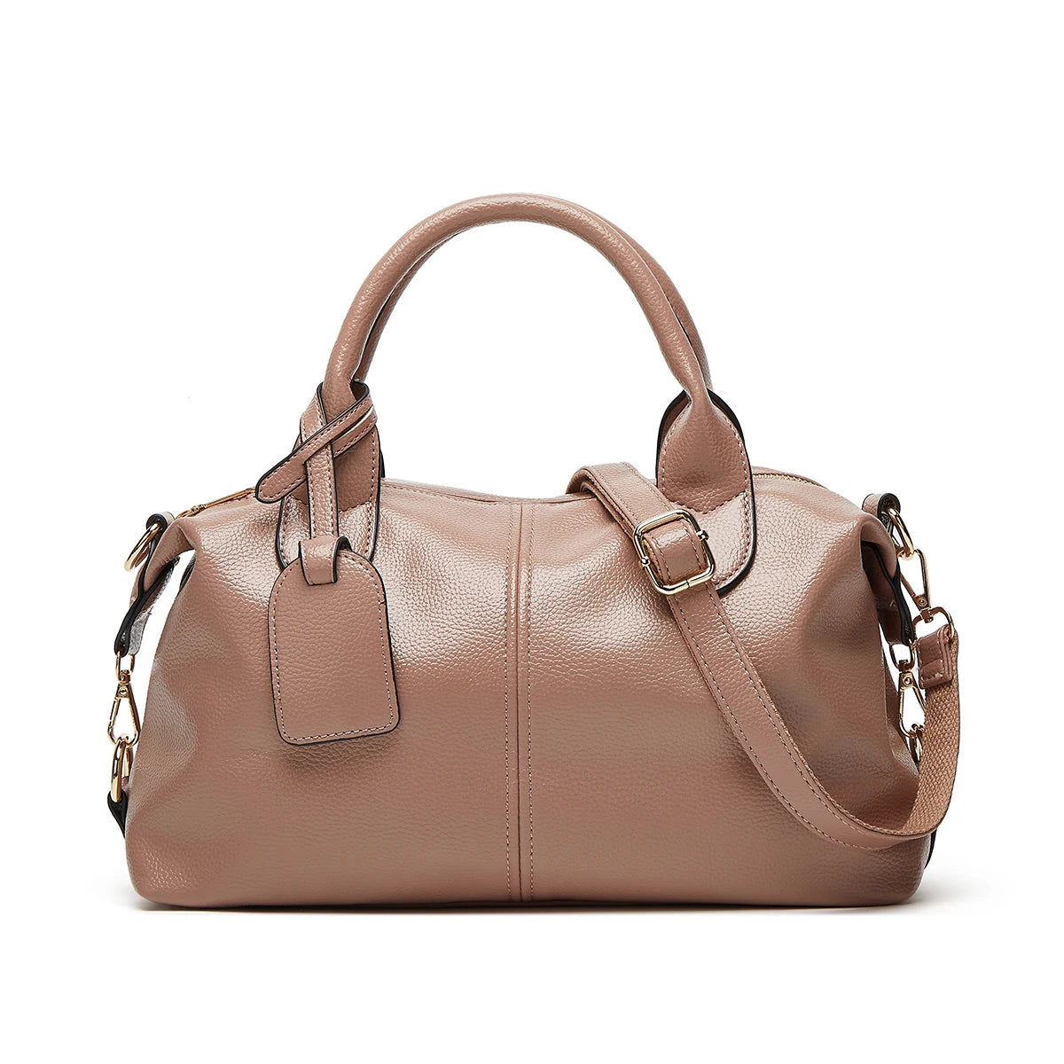 Oil Wax Leather Boston Bag