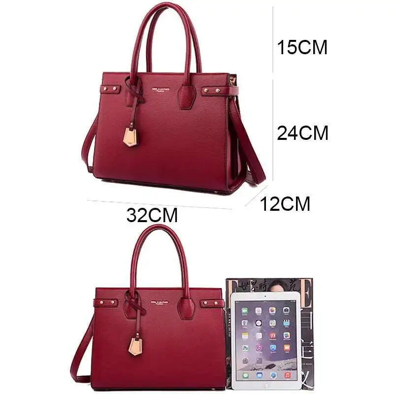 Women's Genuine Leather Tote Crossbody Bag
