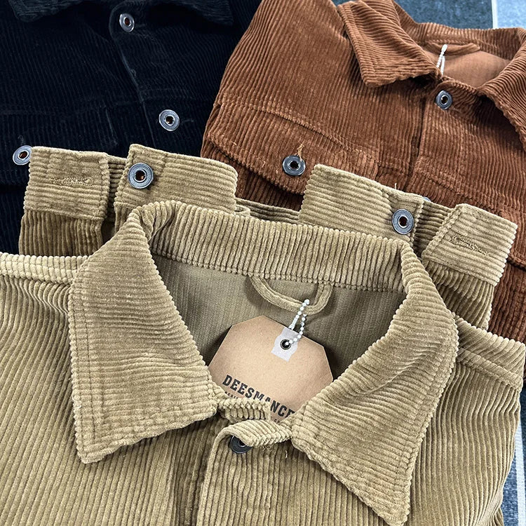 Corduroy Striped Men Jacket