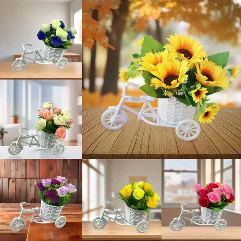Tricycle Flower Basket Home Garden Decor