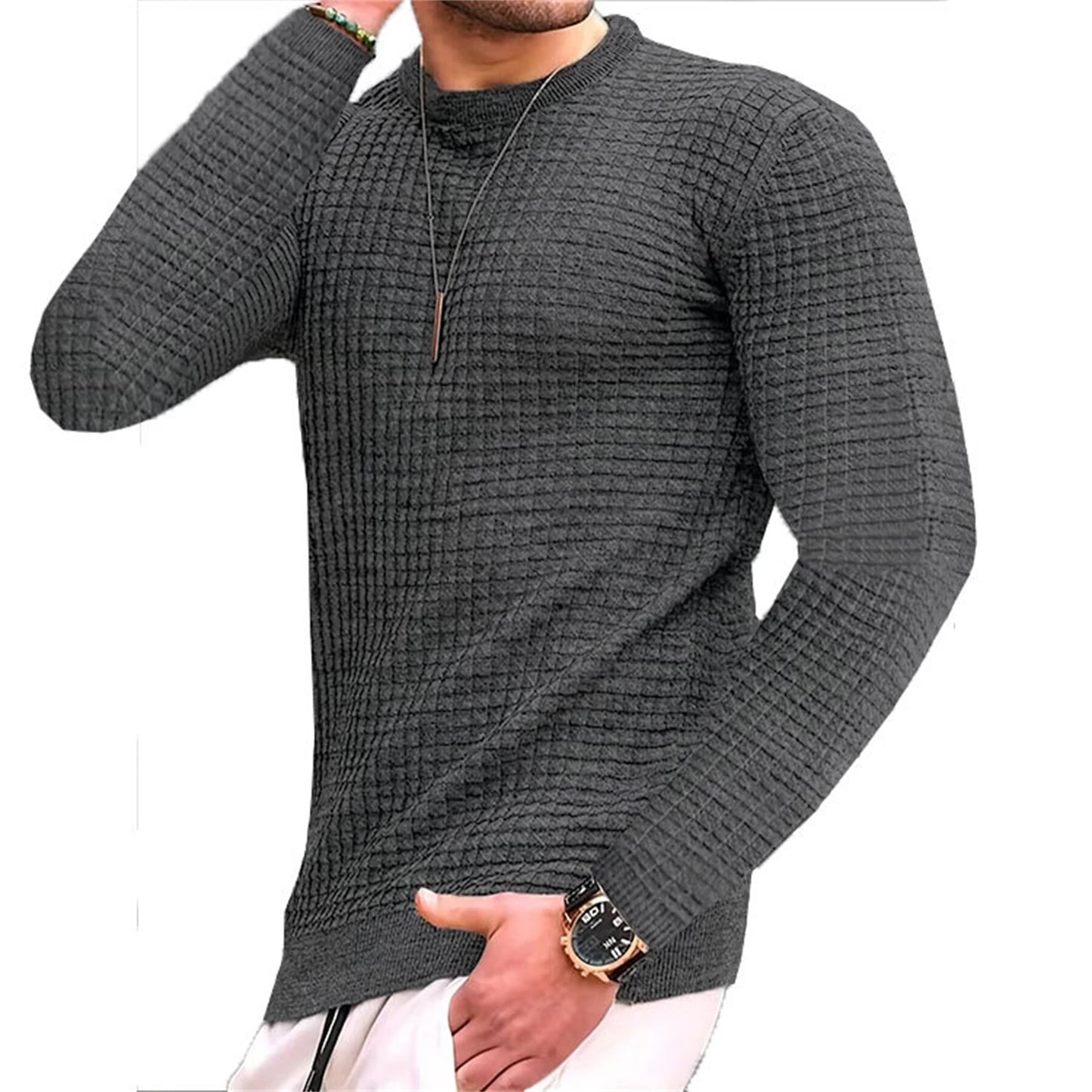 Waffle Check Hoodie Men