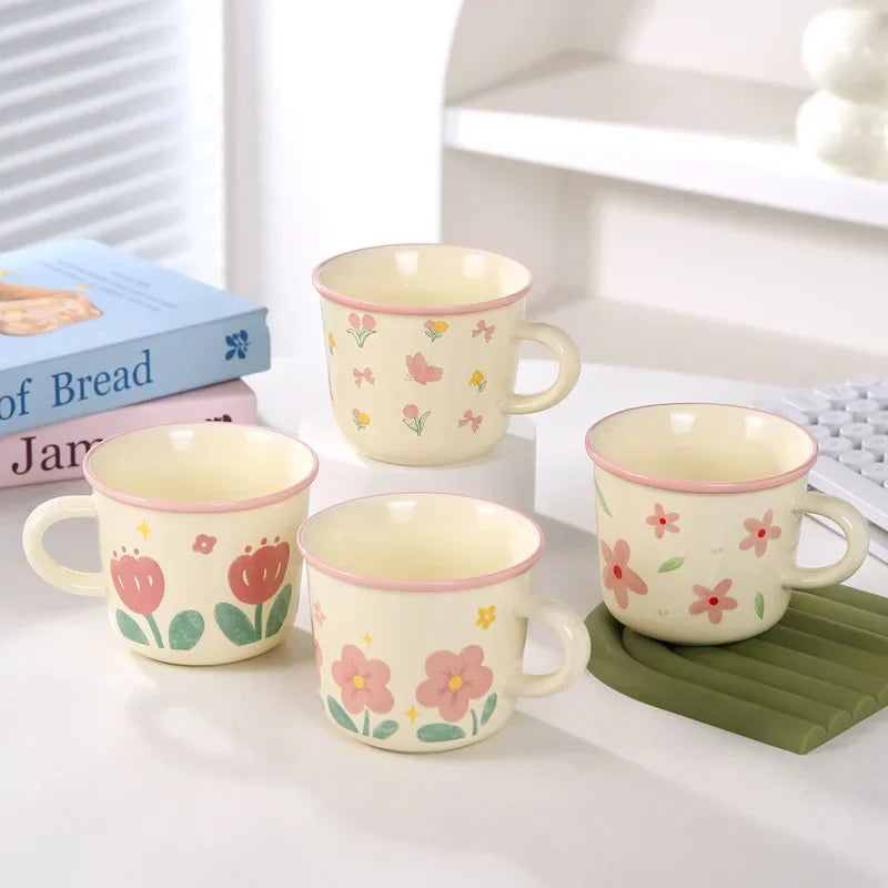 Ceramic Tulip Coffee Mug Gift Women