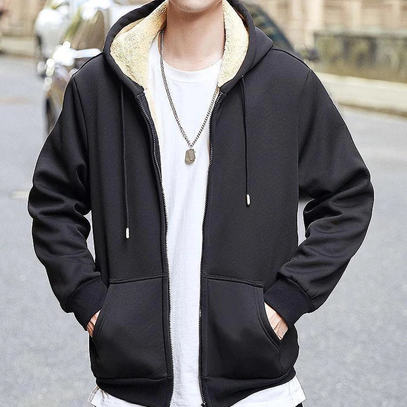 Lambswool Fleece Hooded Jacket