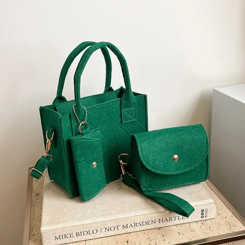 Women's PU Leather 3-Piece Handbag Set