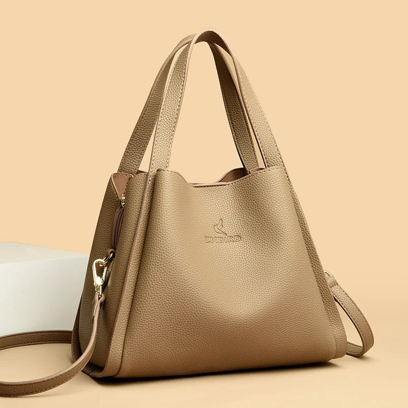 Women's Soft Leather Large Tote Crossbody Bag