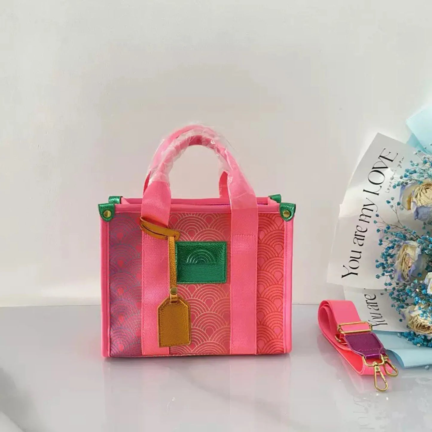 Gradient Stitching Tote Bag