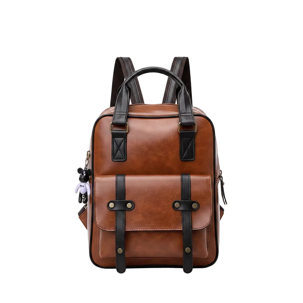 Leather Youth School Backpack