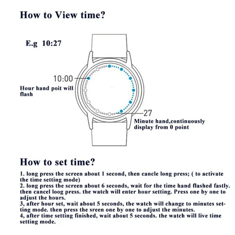 LED Touch Couple Watch