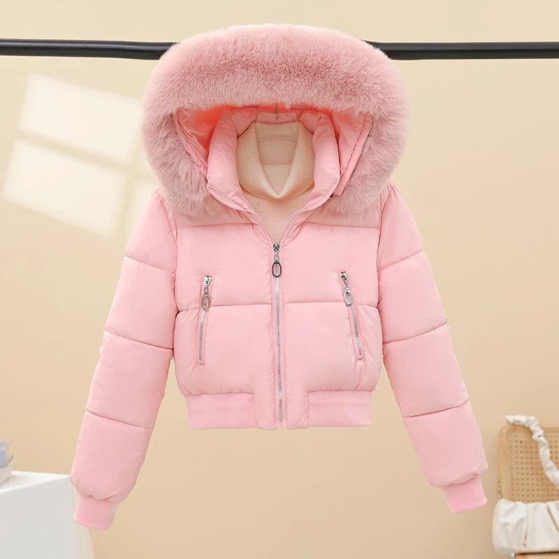 Fur Collar Short Women Parka