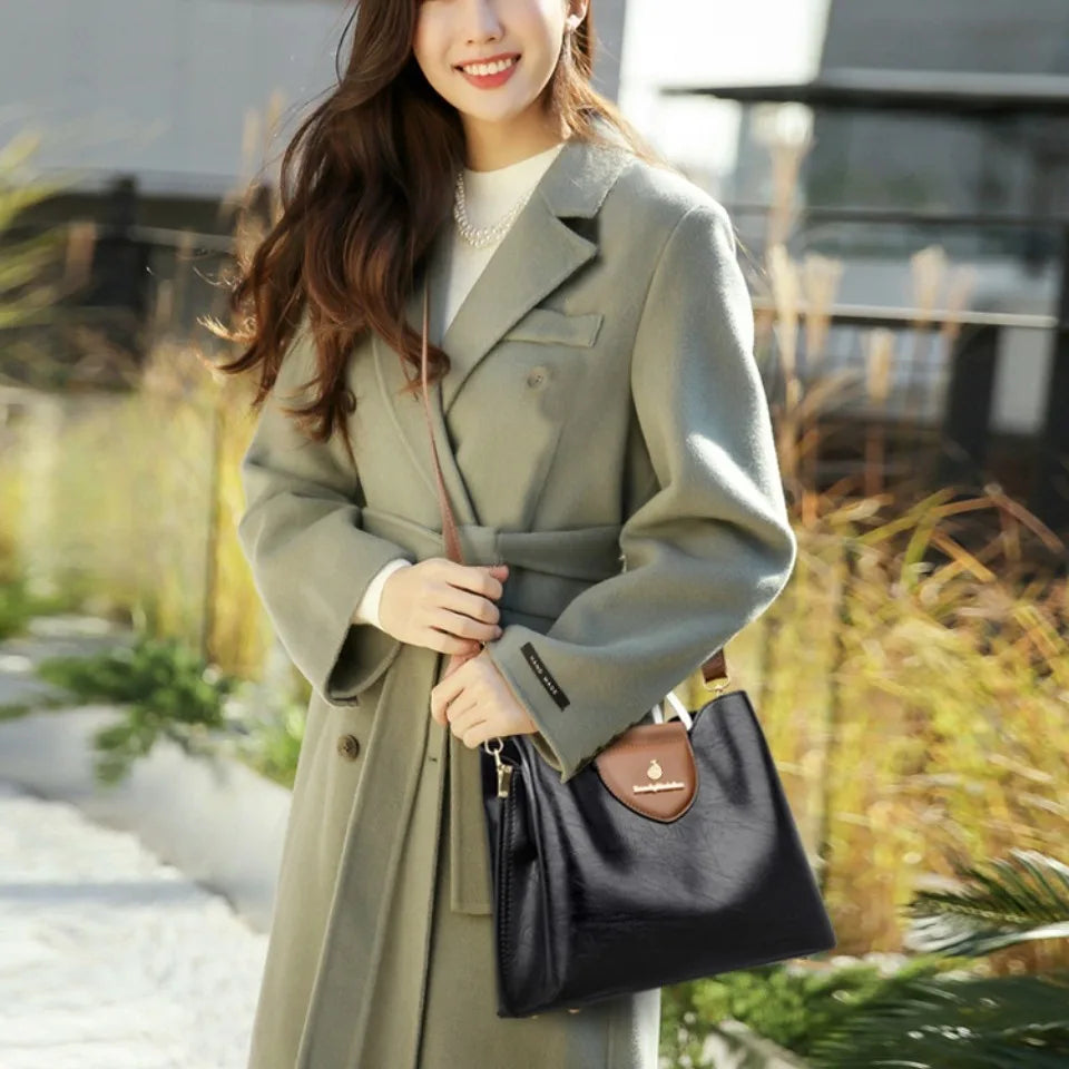 Women's Genuine Leather Luxury Tote Handbag