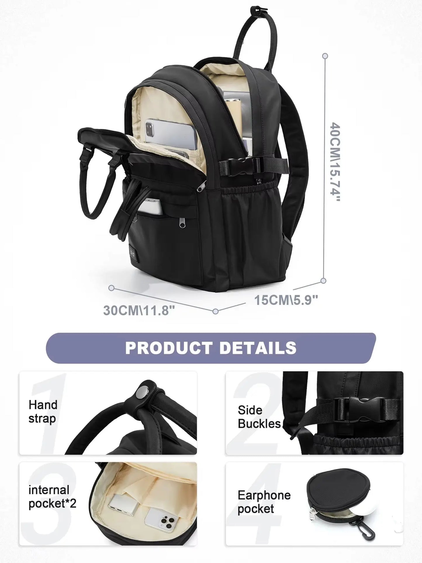 Women's Waterproof Nylon Laptop Backpack