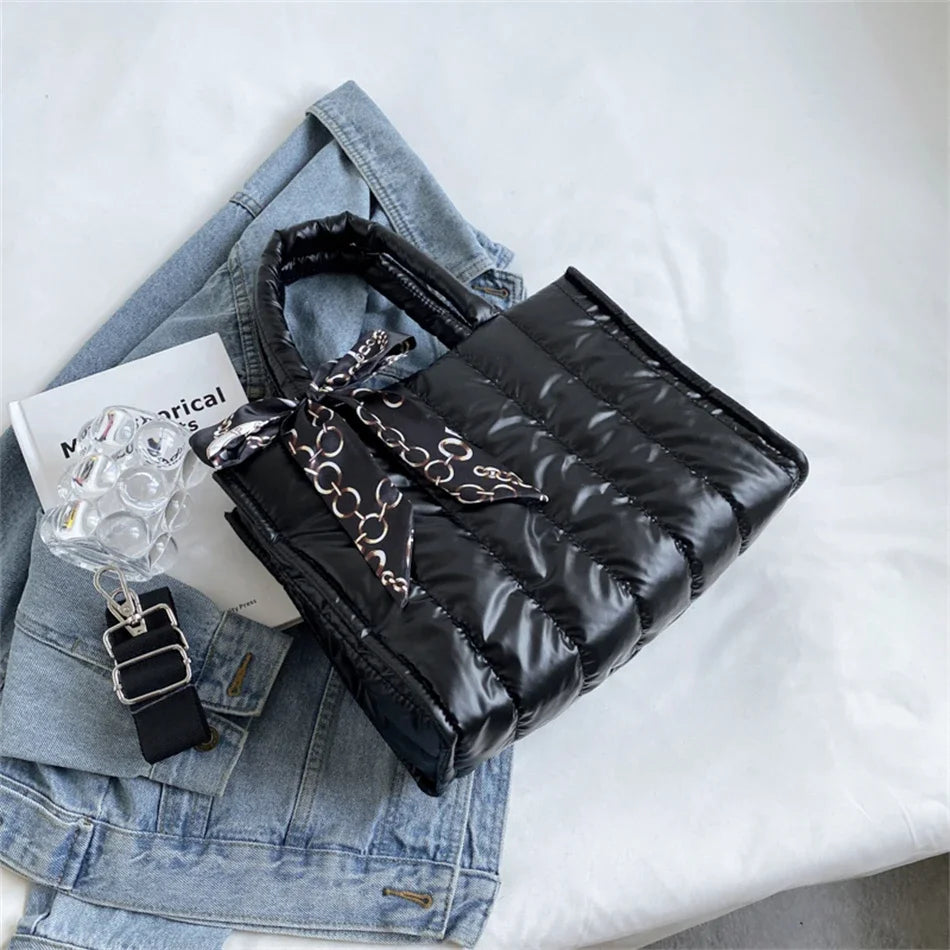 Quilted Silk Scarf Crossbody Bag