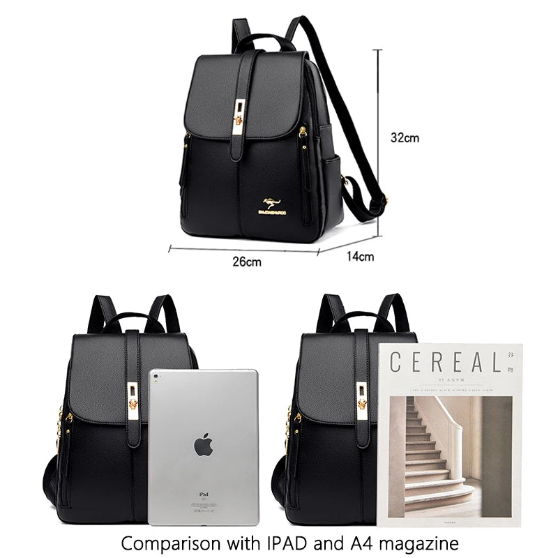 Vintage Leather Women Backpack